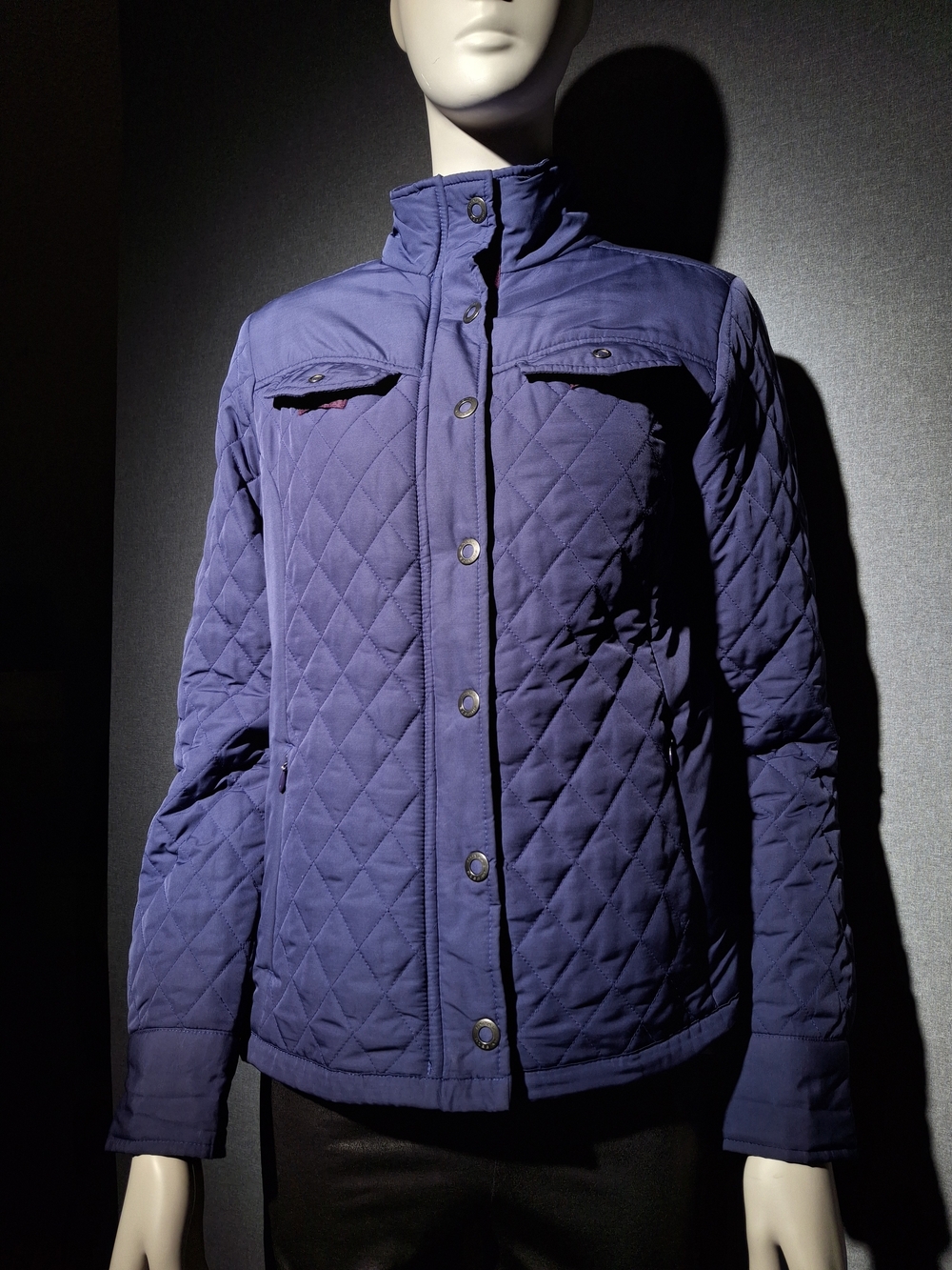 Royal Robbins Quilted Purple Button-Front Puffer Jacket